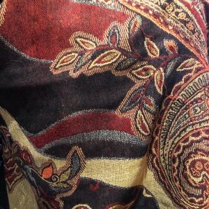 Vintage style red paisley pashmina shawl